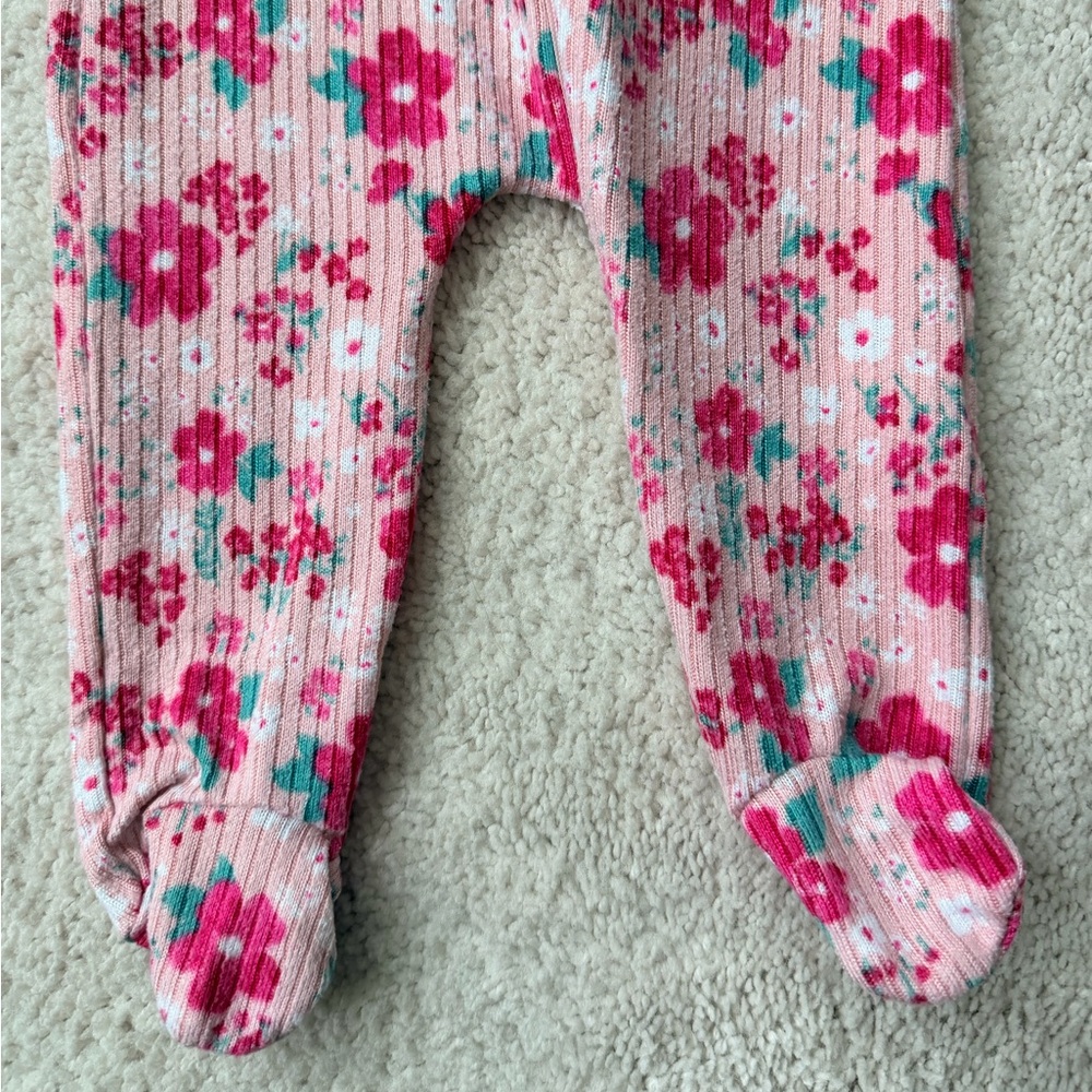 dELiA*s Pink and Red Floral Kids One Piece Footie - Picture 6 of 11